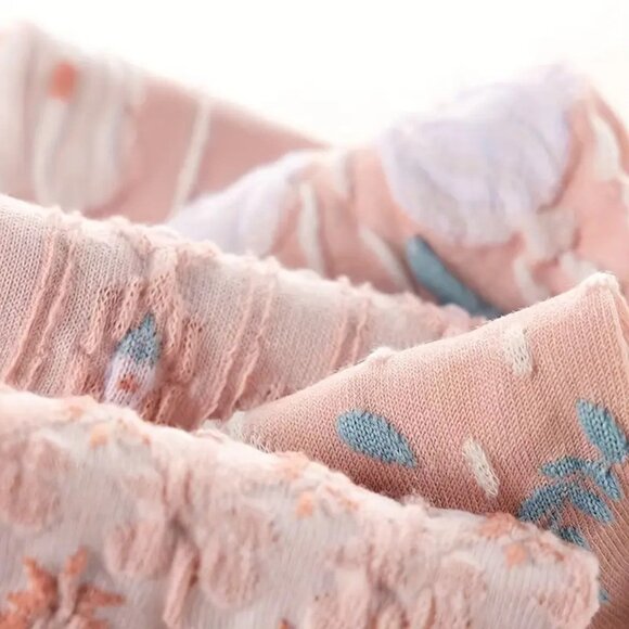 5 Pairs Women's Breathable Polyester Blend, Non-Slip Cute Patterned Ankle Socks - Picture 2 of 2